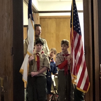Veterans Day Boy Scouts Flags